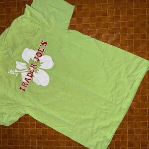 Trader Joe's Lime Green Hibiscus Logo Tee - Short Sleeve